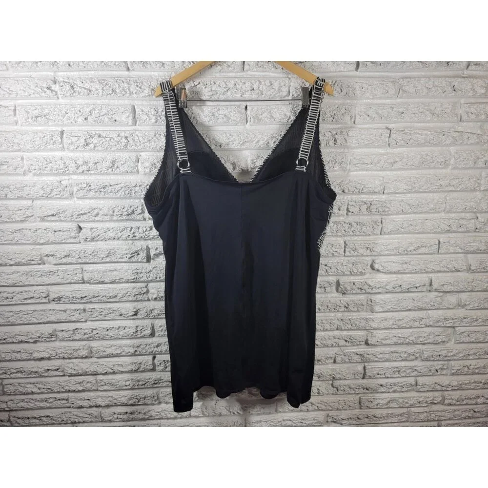 Catherines Women's Plus Size 28W One Piece Swimsuit Black Geometric GEO15E